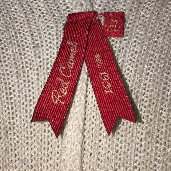 Women’s Red Camel Beige Open Knit shrug Medium - Picture 6 of 8